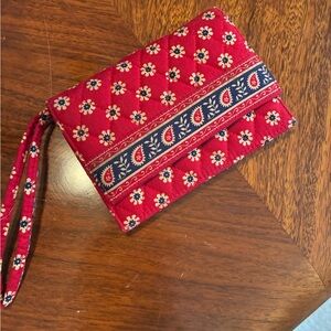 Vera Bradley Red and Blue Floral Wristlet